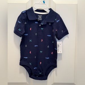 NWT 24mo Carter’s, navy blue, polo onesie